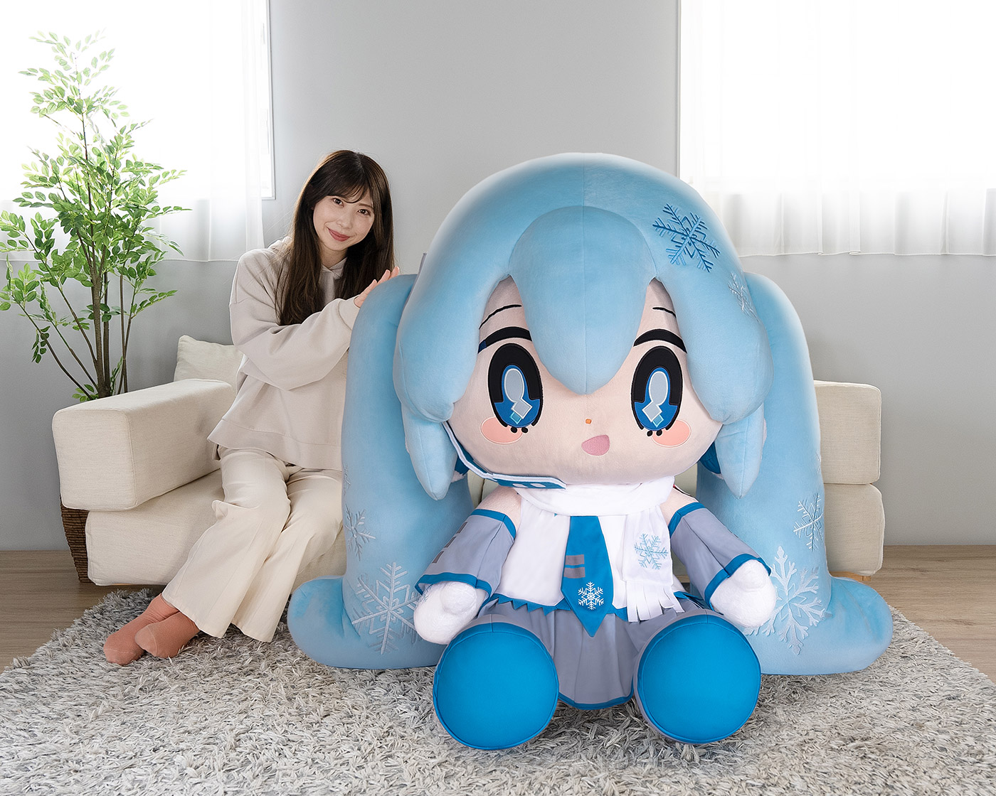 初音ミク 雪ミク 完全受注生産品 どでか ジャンボぬいぐるみ ビッグ