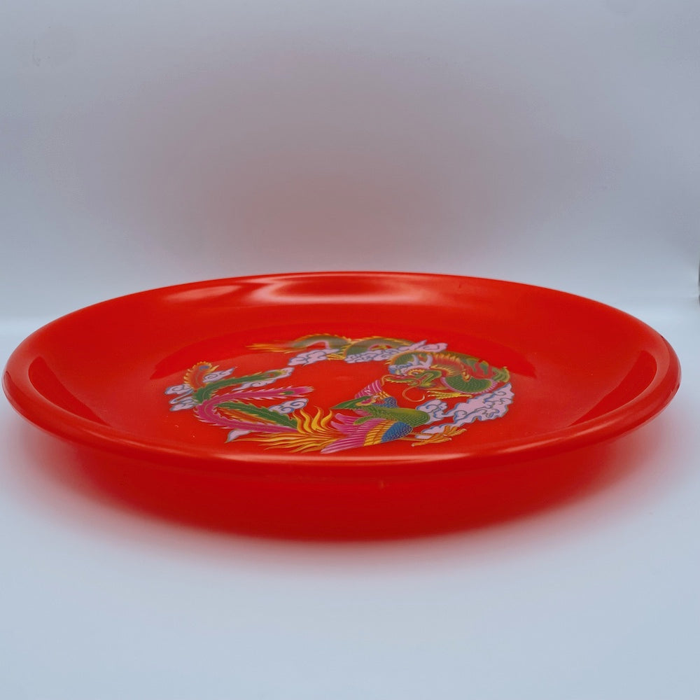 台湾レトロ お参り用竜鳳プレート 花柄｜台灣 拜拜用 龍鳳盤 | Taiwan