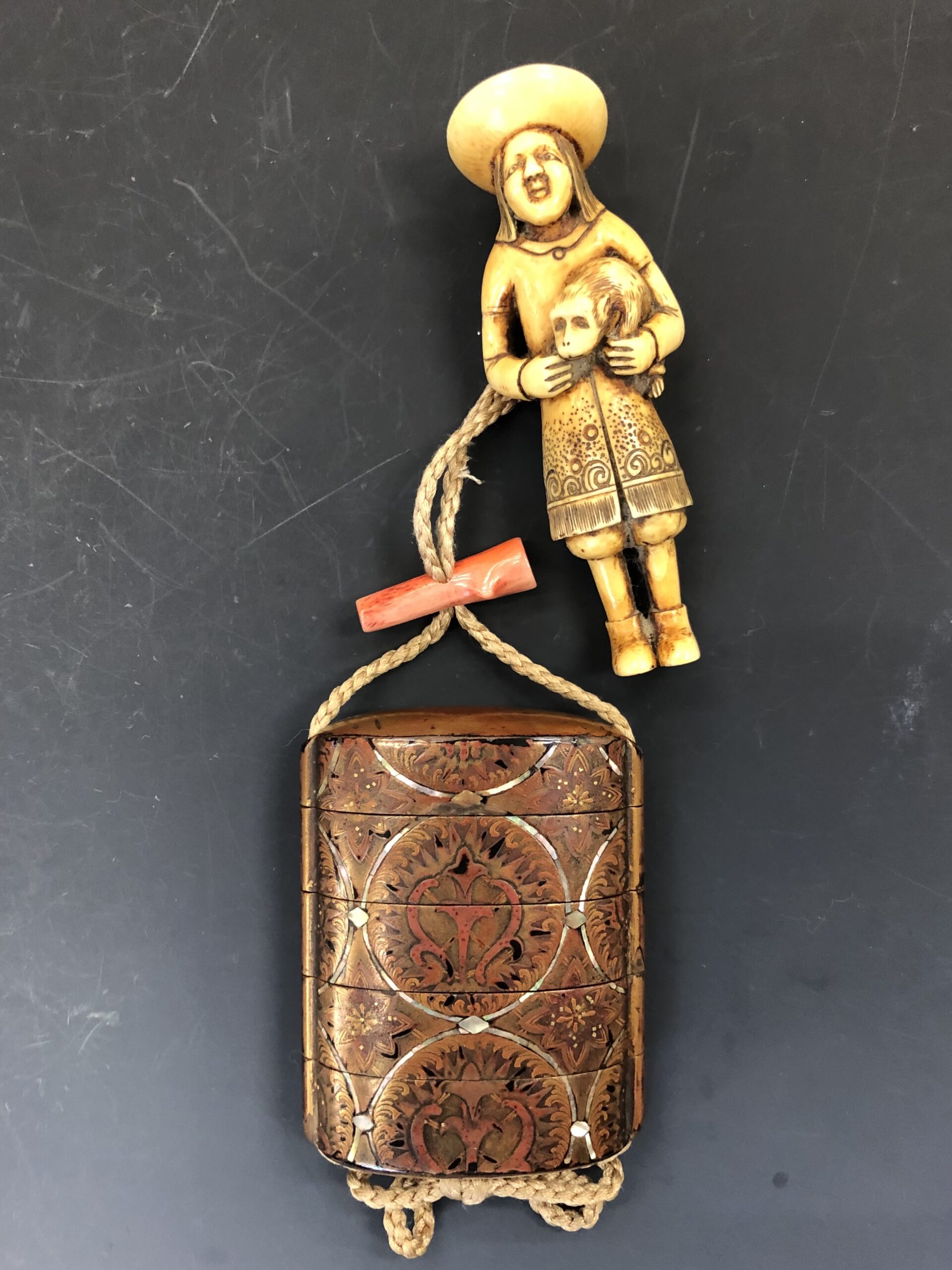 江戸時代〜明治時代 根付 【仙人】 アンティーク 印籠 江戸時代〜明治