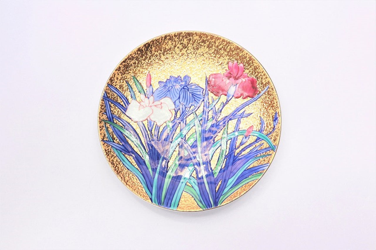 平戸山玉泉 福本彌治右ェ門 極彩金蘭手 釉裏金彩 共箱 共布 栞 抹茶碗