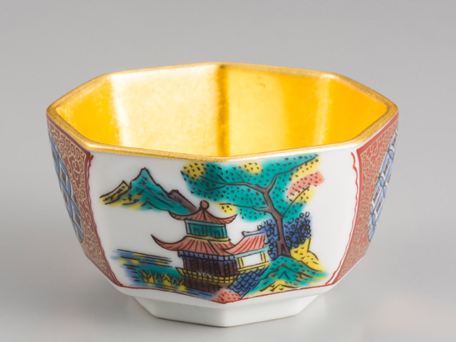酒器 「九谷焼盃 6個セット」 陶器 金沢箔 工芸材料 – Takumi Japan