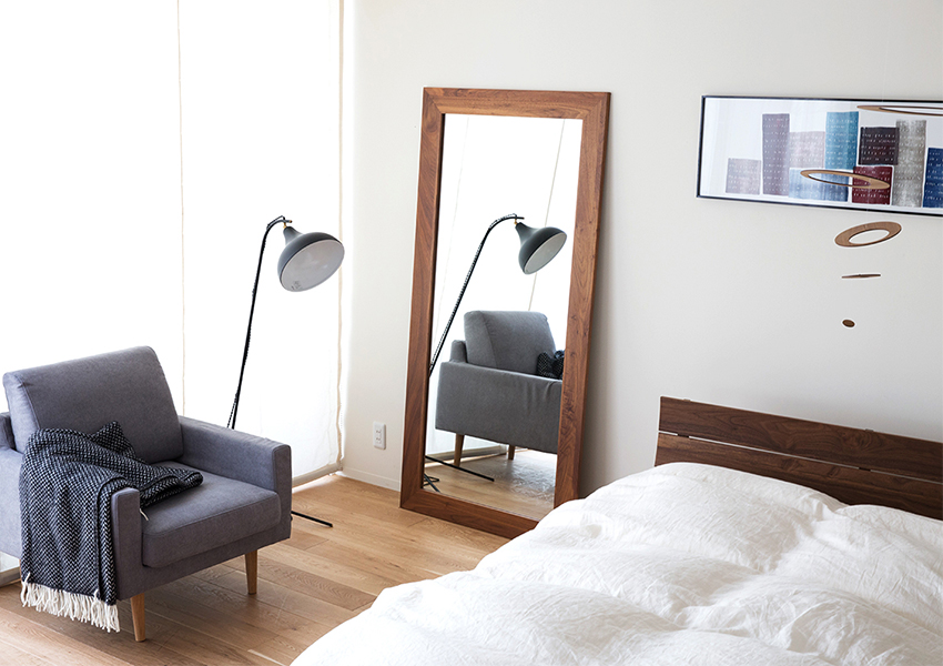 プレーンミラー 89LARGE WALNUT(W89×D2×H180cm) | 高野木工株式会社