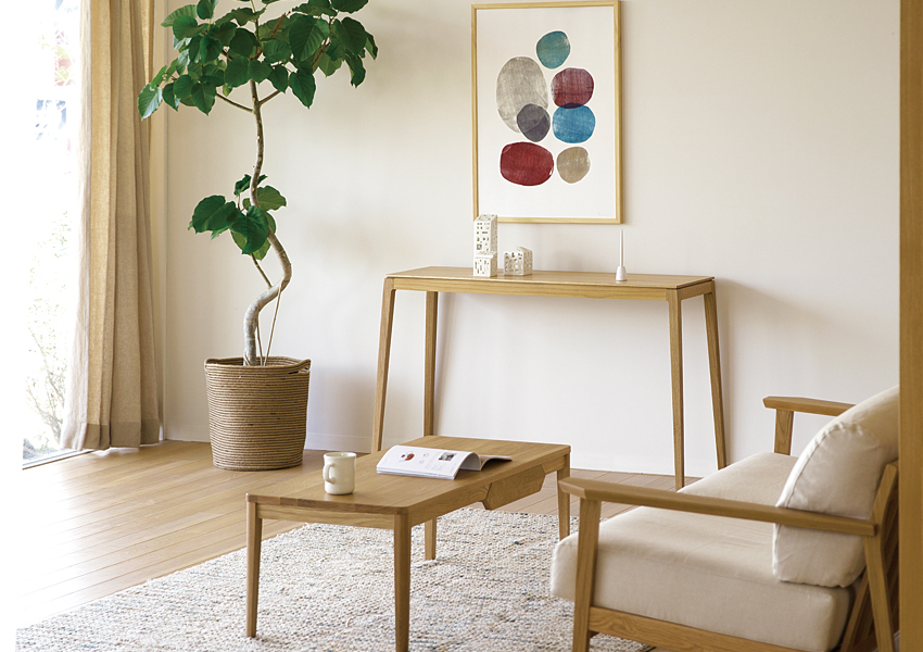 モル コンソールテーブル OAK (サイズオーダー可)(W90~120×D40×H75cm