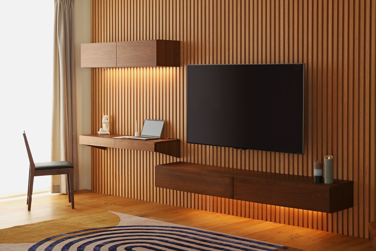 ウィトー TVボード フラップ扉タイプ WALNUT(W120~240×D34×H27cm)税込