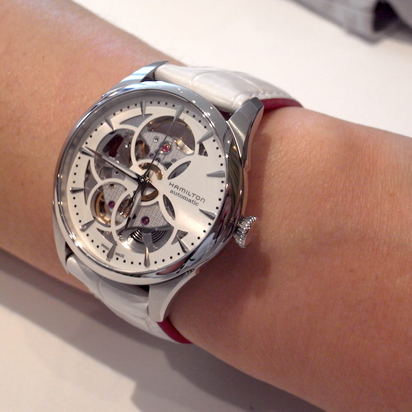 安心なハミルトン ジャズマスタービューマチック スケルトン レディ