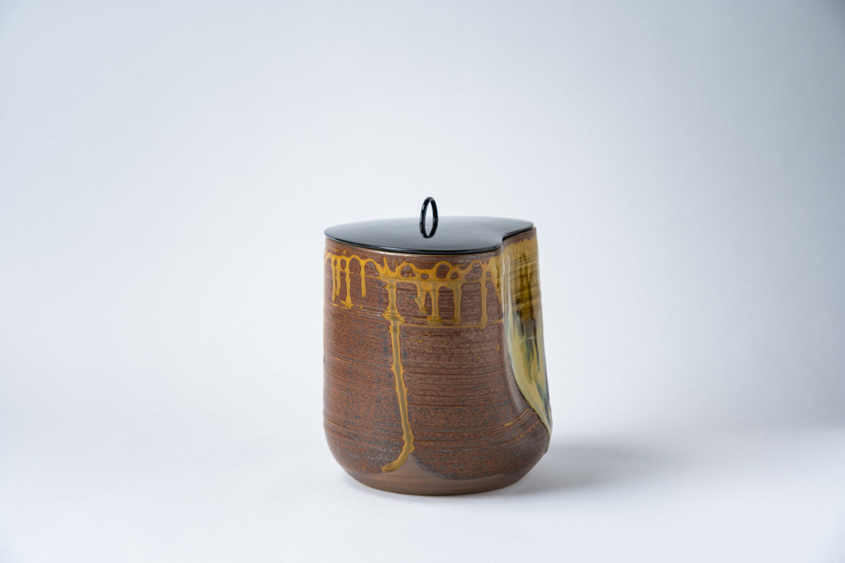 古高取八蔵手(八山) 流釉水指 江戸初期 (小さな蕾)掲載品 茶道具 古