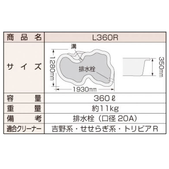 新高滝観魚園 / 【タカラ工業】みかげ調 プラ池 L360