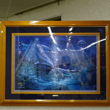 尾形松仙【松仙会主宰】油彩【尾瀬の朝】 油彩スチール額装 肉筆画 真