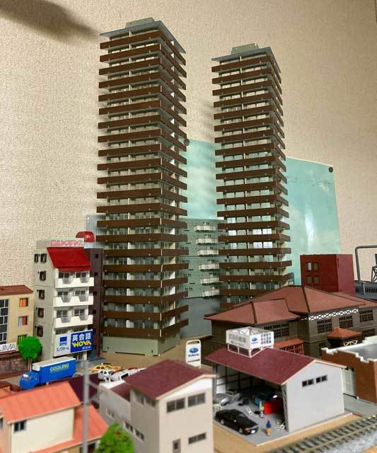 Nゲージ 自作ストラクチャー 超高層マンション タワマン ジオラマ N