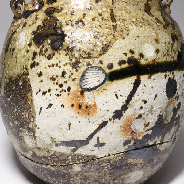 鯉江良二『オリベ耳つき壷』 共箱-瀧屋美術 鎌倉の美術品専門店 販売買取