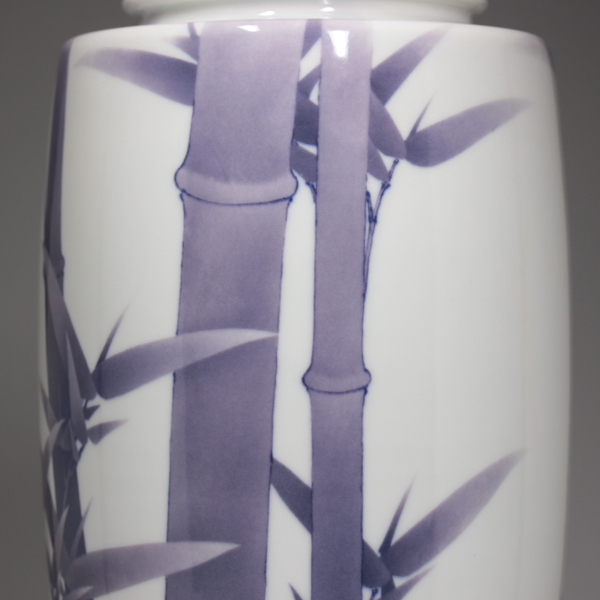 初代真葛香山 宮川香山『紫金彩竹之画花瓶』瀧屋美術 鎌倉 美術品専門店