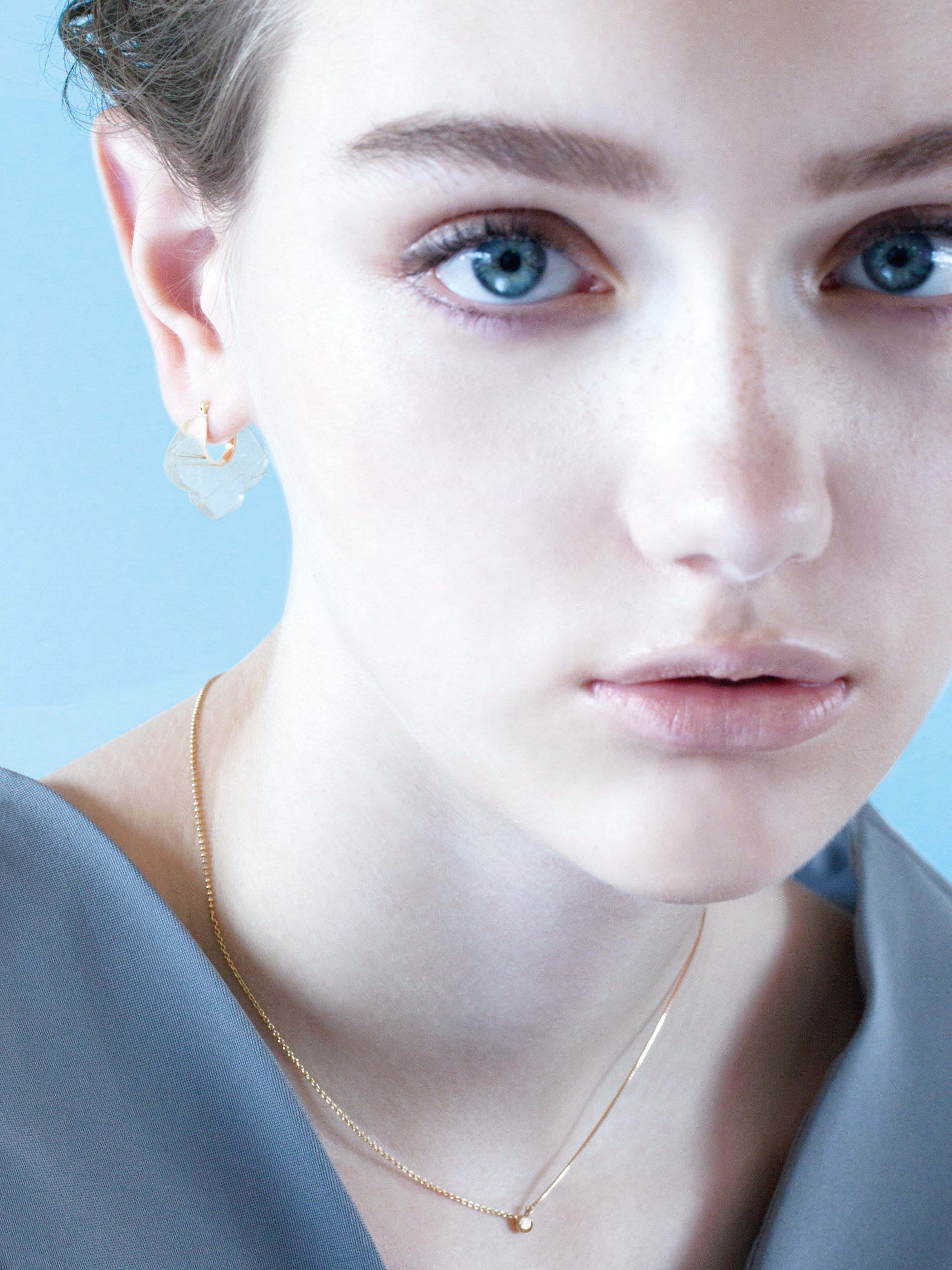 CREST / Pierced Earrings / Lily / Rutile Quartz