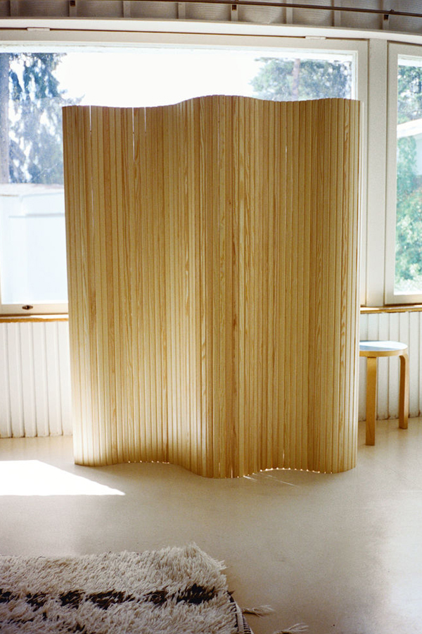 Artek風 ウッドカーブ パーテーション 幅200cm×高さ150cm Artek風