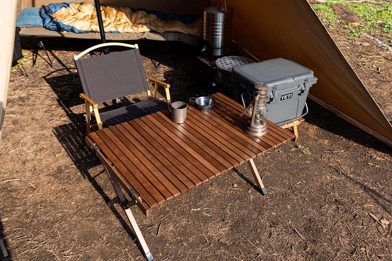 ウッドロールトップテーブルLIGHT 120 アウトドア キャンプ ロー