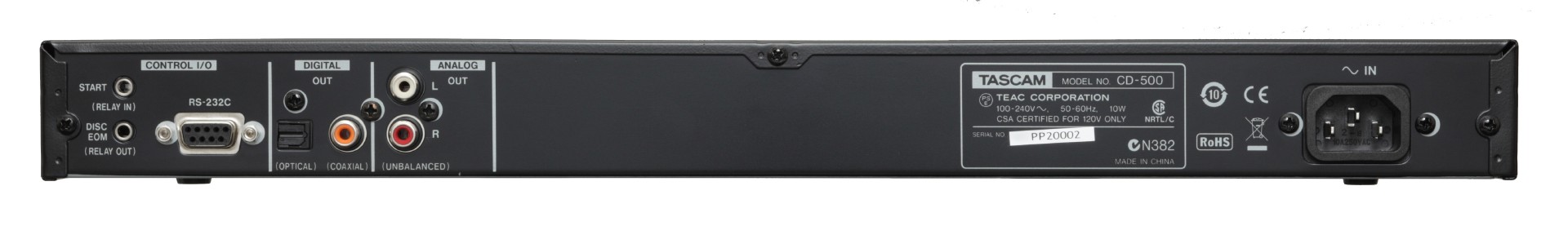 CD-500 | Single-rackspace CD Player | TASCAM - United States