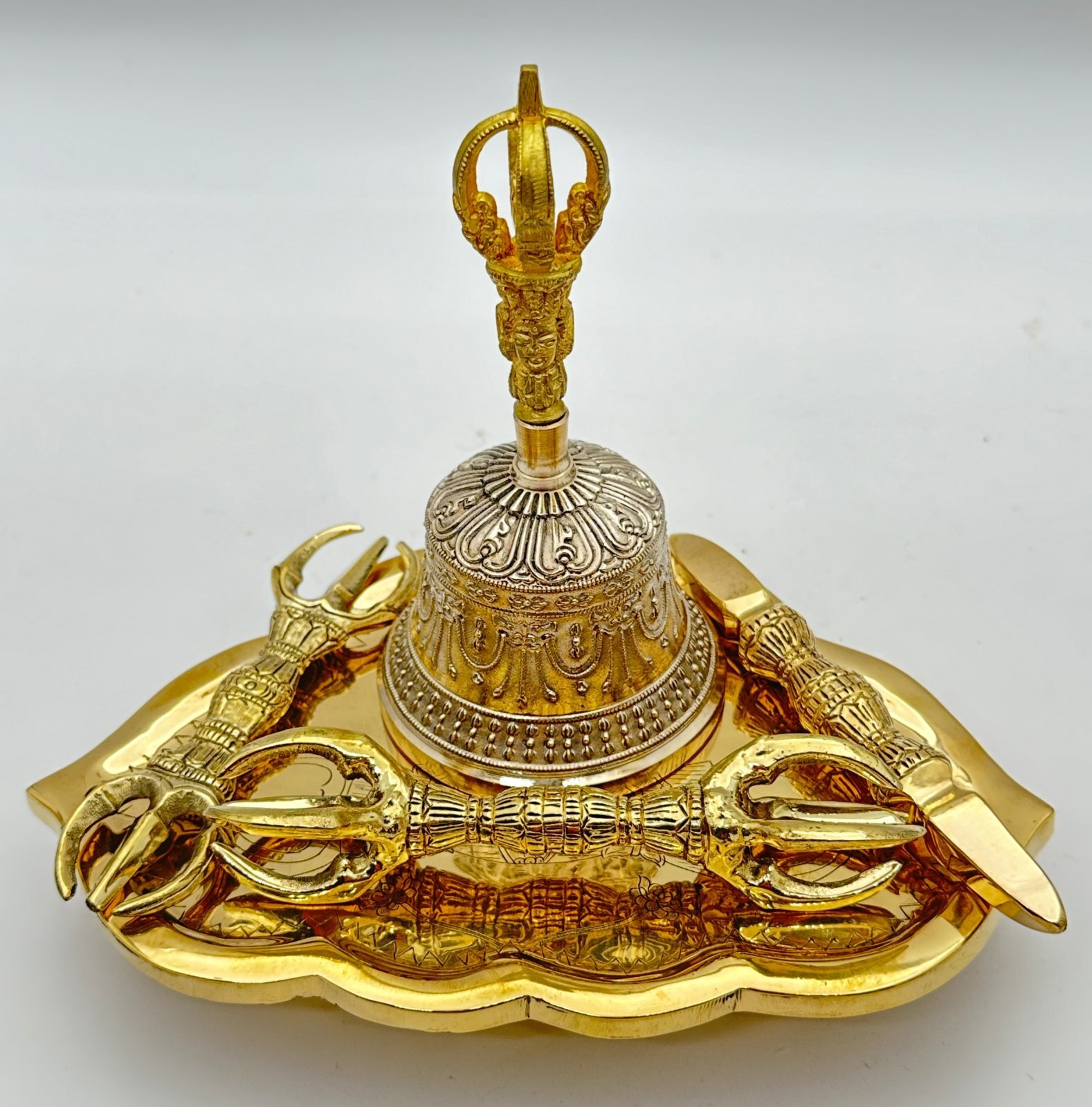 三点セット 真言宗 金剛杵 五鈷杵三 鈷杵 独鈷杵 銅製 密教法具 独鈷杵