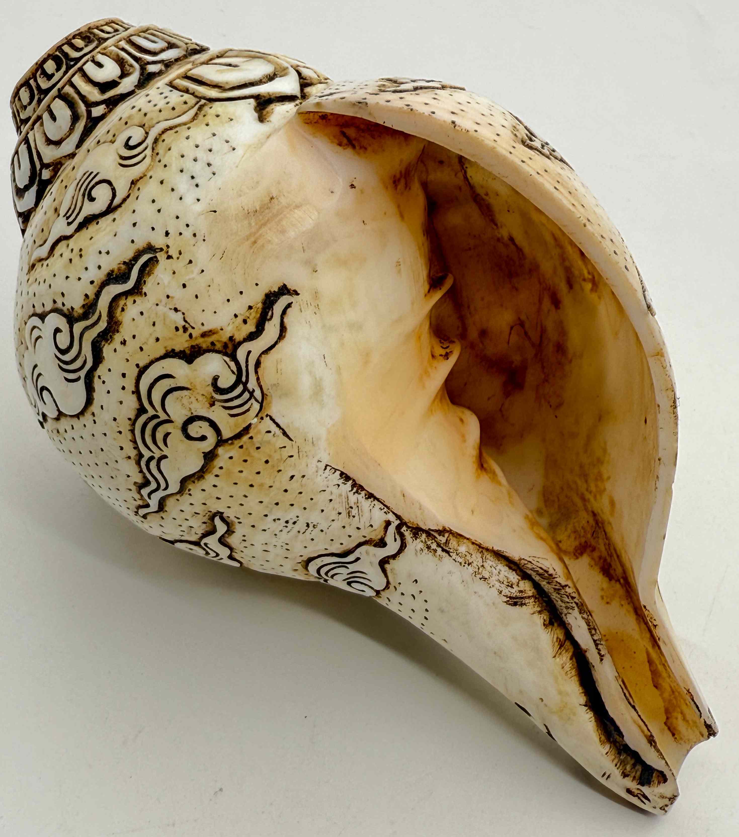 ◇チベット密教法具 法螺貝（シャンカ）・ナーガールジュナ（龍樹