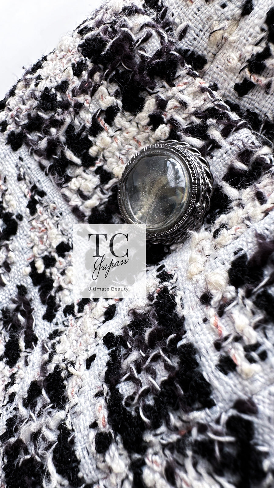 シャネル ワンピース CHANEL ホワイト ブラック グレー カメリア