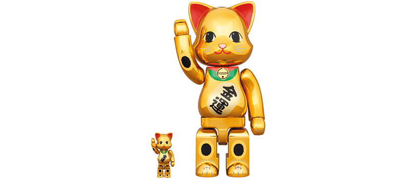 NY@BRICK 招き猫 金運 金メッキ 100％ & 400％ ニャーブリック