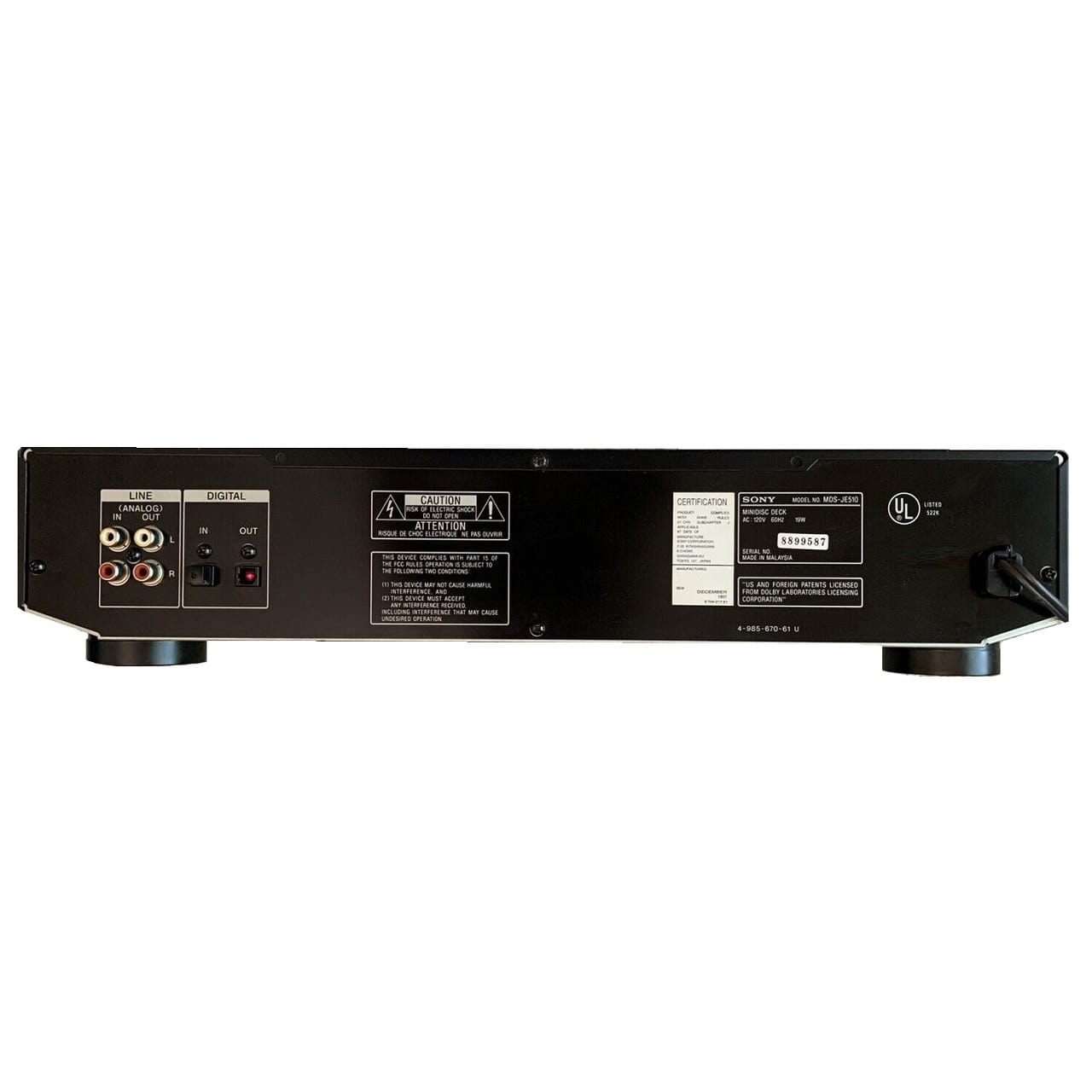 Sony MDS-JE510 MiniDisc Recorder - Black – TekRevolt