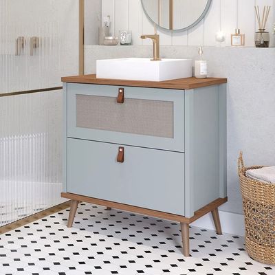 Armário Banheiro Veneto MDF Pistache Freijó MGM