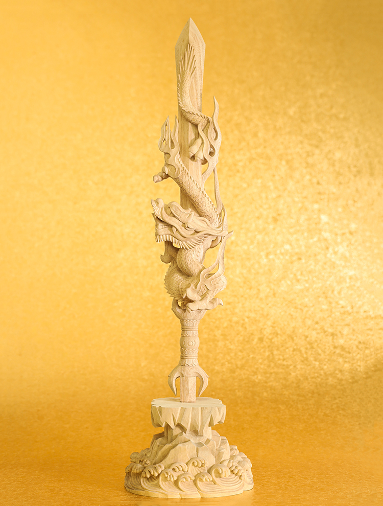 倶利伽羅剣｜木彫像ki-1674（zo-69） | 津山銘木有馬店