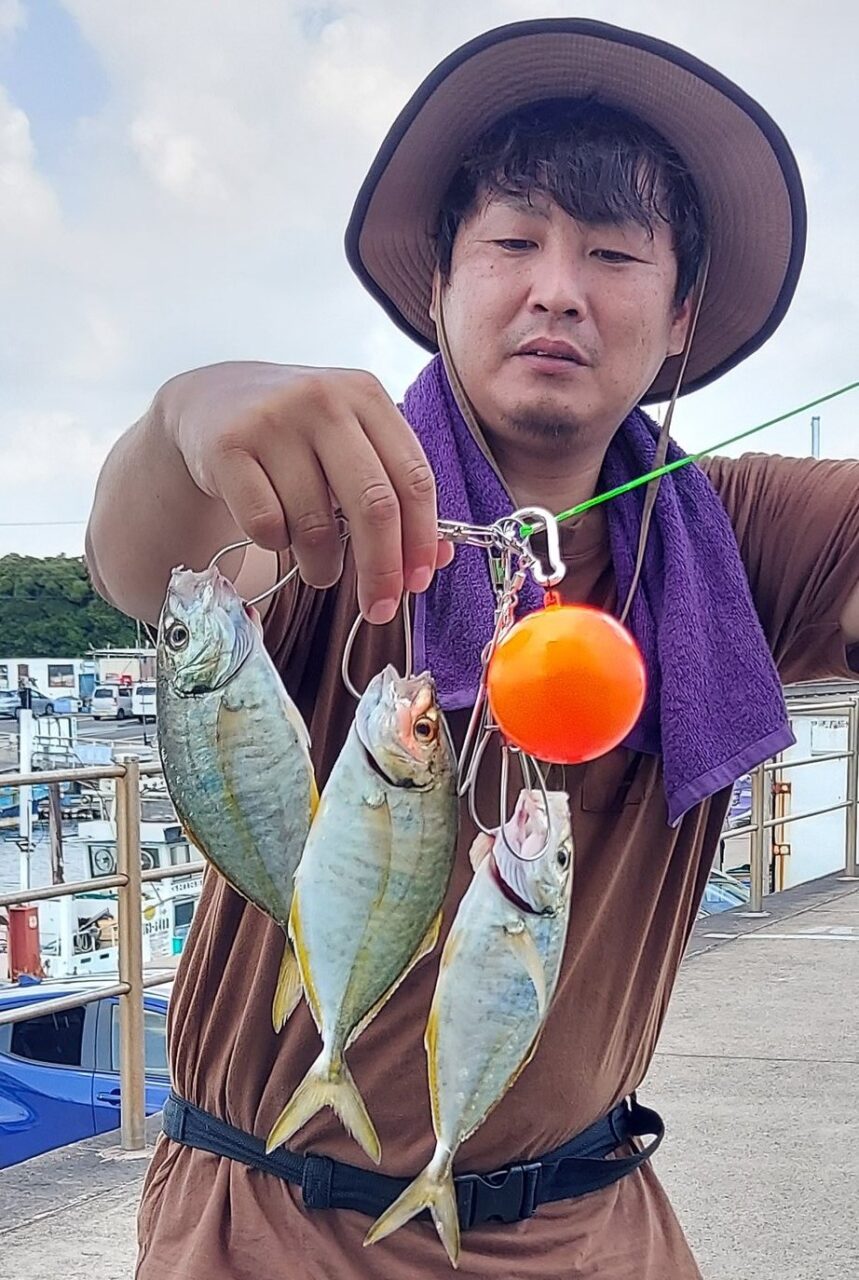 アクアライン金田店スタッフたかせの釣果！エビ撒き釣りでシマアジ狙い