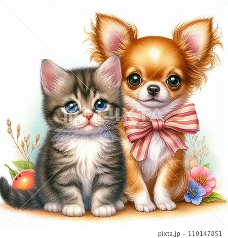 絵画インテリア 額付( 黒 ) 油絵 F3-030919 可愛い子犬子猫と女の子