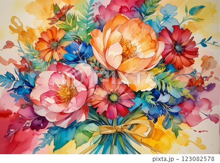 幻想的な水彩画 花のイラスト素材 [123082578] - PIXTA