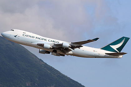 CX Cathay Pacific B747-400 B-HUI リボン3色 CX Cathay Pacific B747