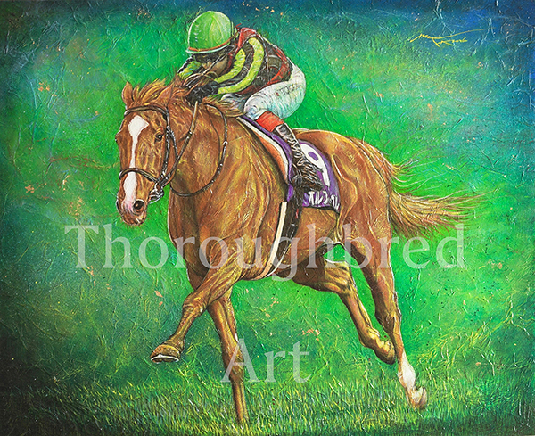 上鈴木正一 油彩画 F6号『オルフェーヴル号立ち姿』ケント様のオーダー