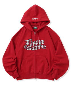HEAVY WEIGHT 12.0oz FRONT Checked LOGO ZIP HOODIE – That's life