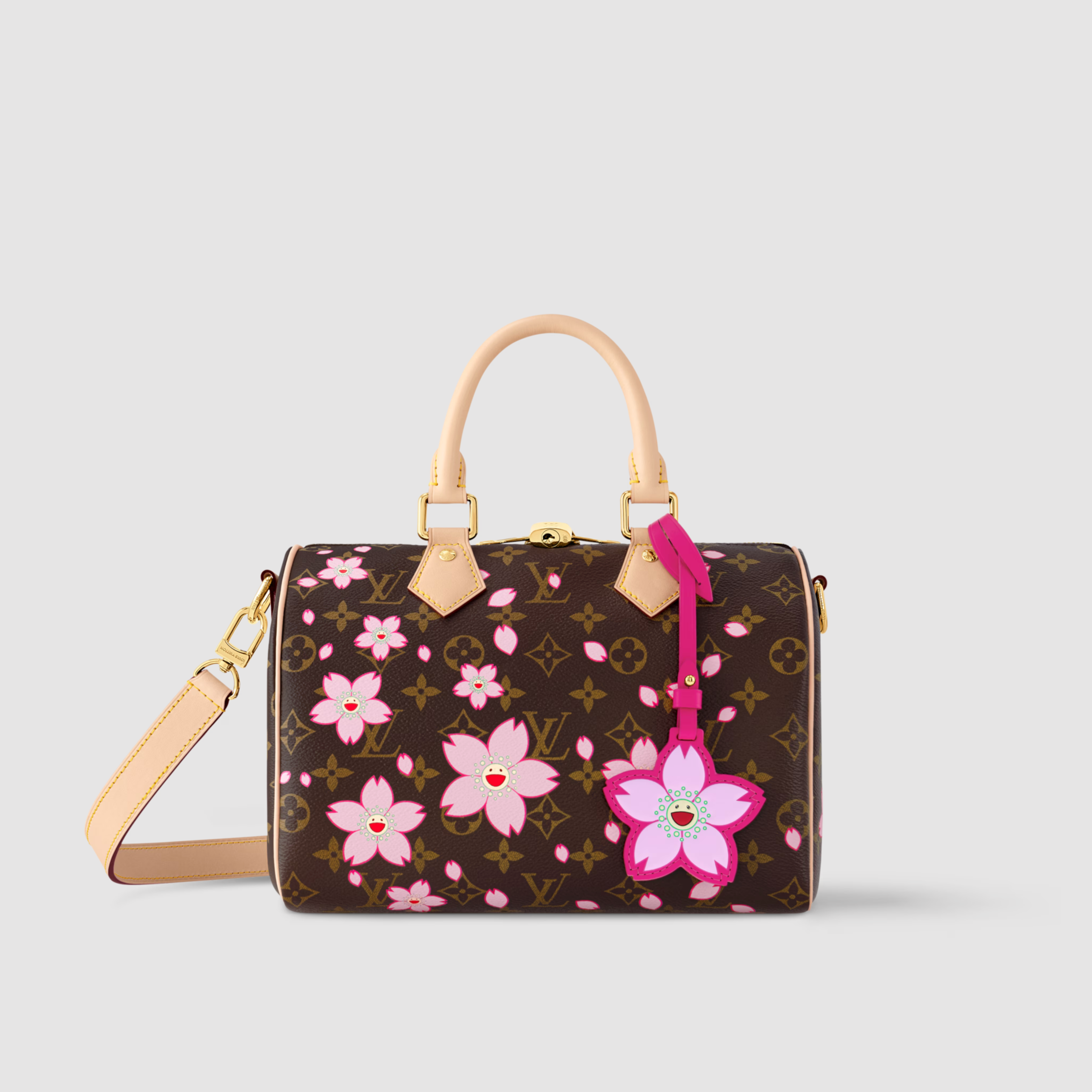 Louis Vuitton LV x TM Cherry Blossom Speedy Bandouliere 25 M14174– TC