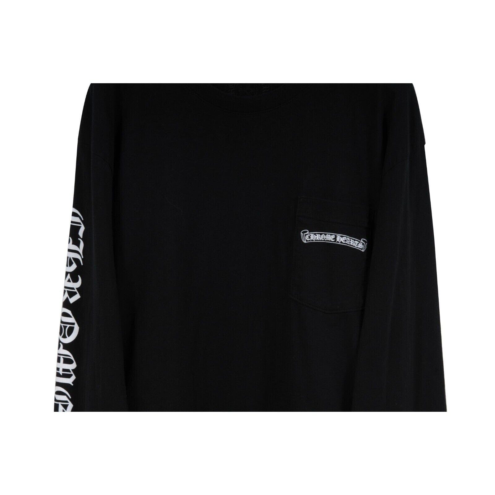 Chrome Hearts Black White Logo Pocket Long Sleeve T Shirt Size XL