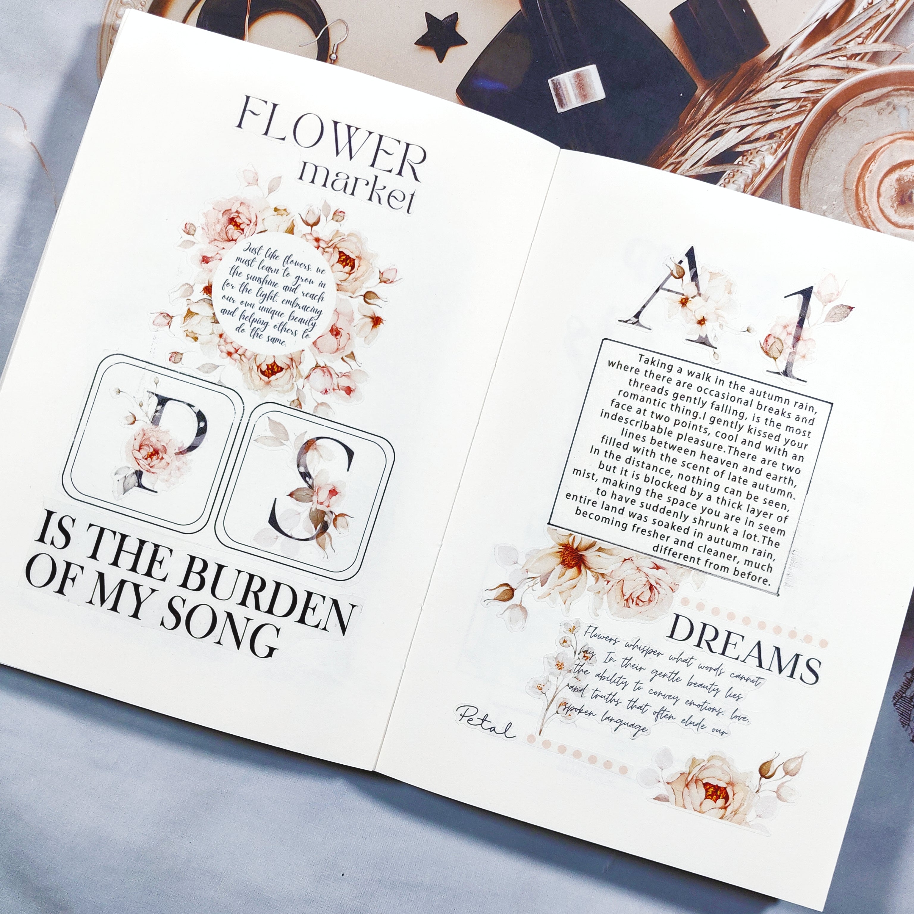 Pre-cut Rosé Scripts Wide Washi/PET Tape | The Washi Tape Shop