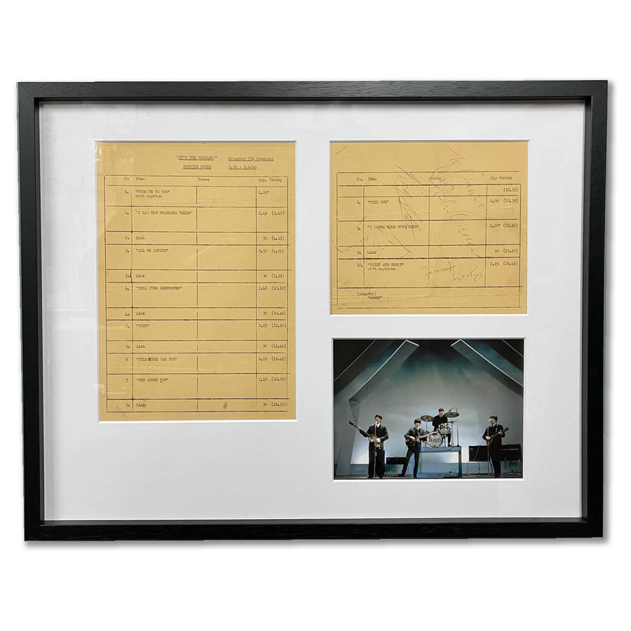 ビートルズ サイン 証明書付 4人 レットイットビー 額縁 ビートルズ