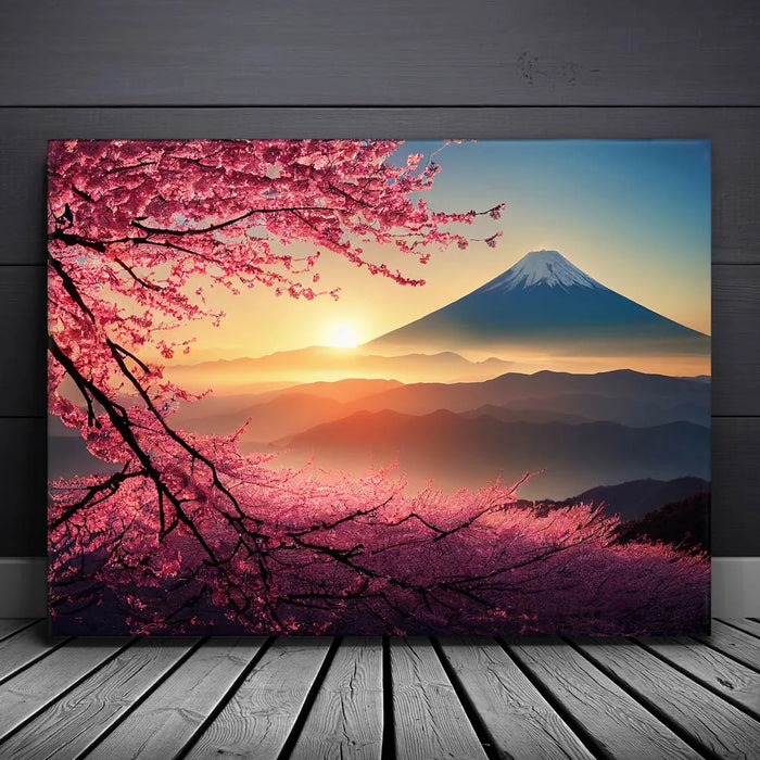 Mount Fuji Cherry Blossom Sunrise – TheGOATWallArt