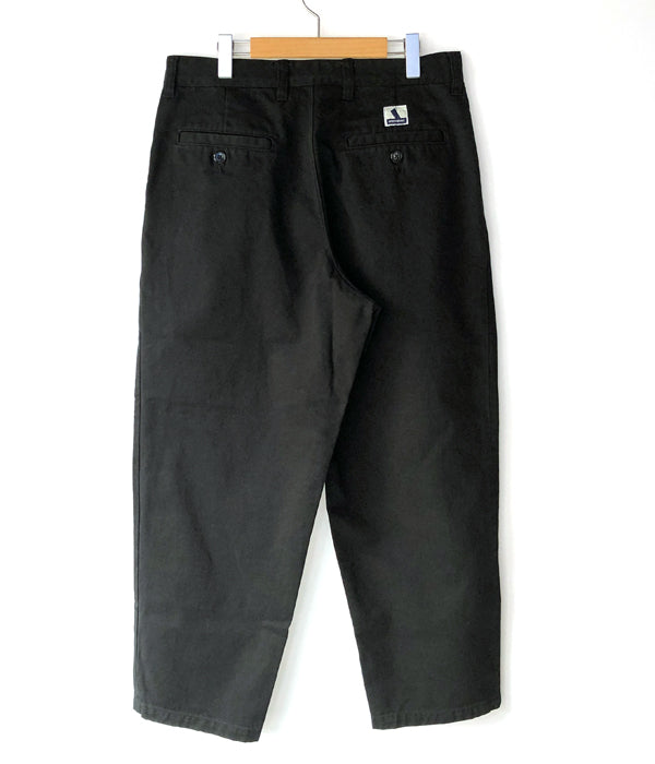 DESCENDANT/DC-3 ORGANIC COTTON TWILL TROUSERS FADE WASH (BLACK)