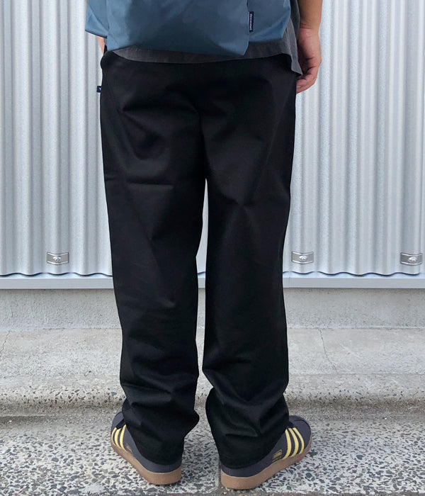 DESCENDANT/DC-6 ORGANIC COTTON TWILL TROUSERS (BLACK)