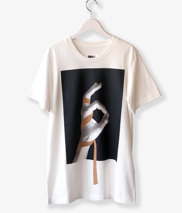 MM6 MAISON MARGIELA/HAND SIGN PRINTED TEE(WHITE)