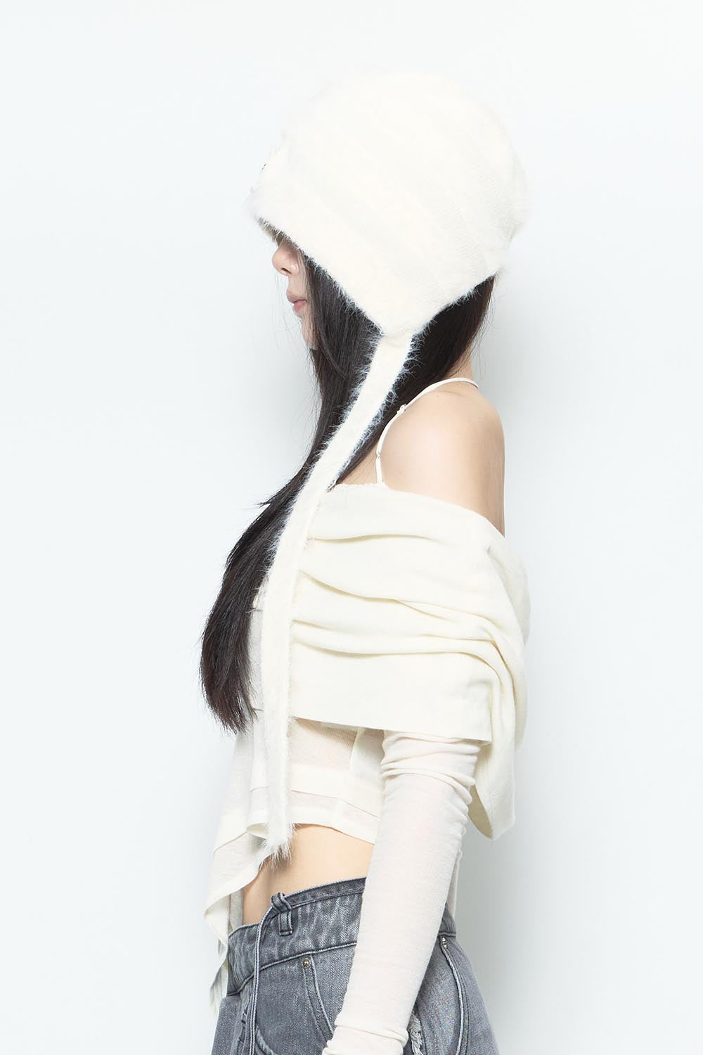 THEREDTHREAD / ザレッドスレッド】S fuzzy knit beanie