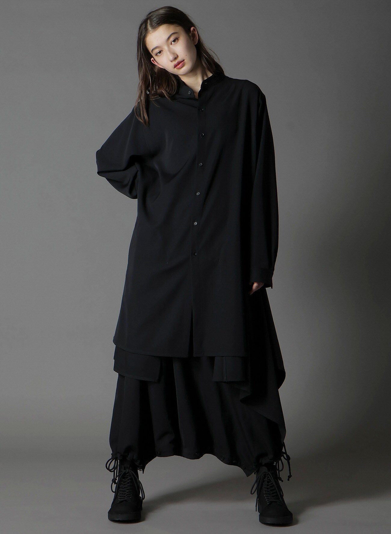 ヨウジオム アジャスター付き ギャバ サルエルパンツ yohji ヨウジオム