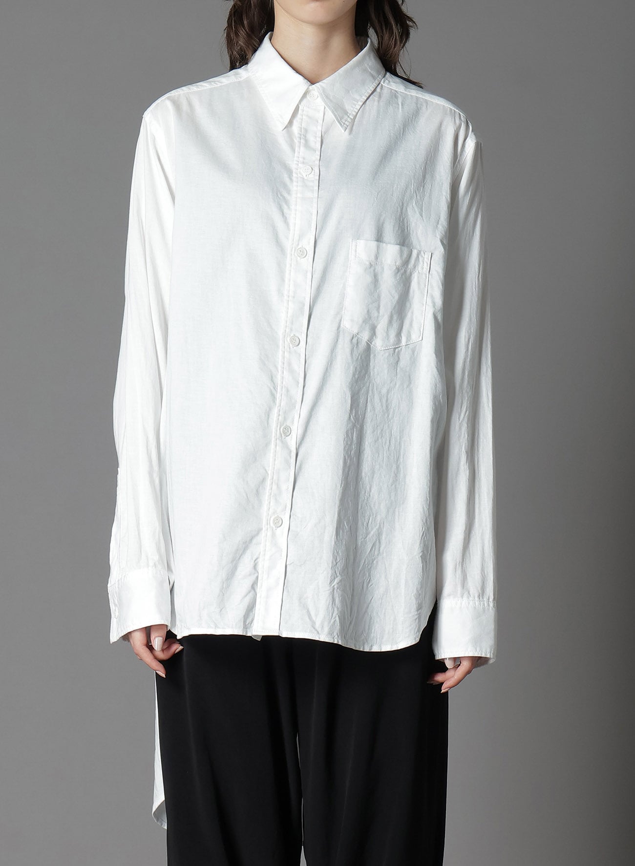 LIGHT COTTON TWILLL WASH ONC TIGHT SHIRT(XS White): Ground Y｜THE