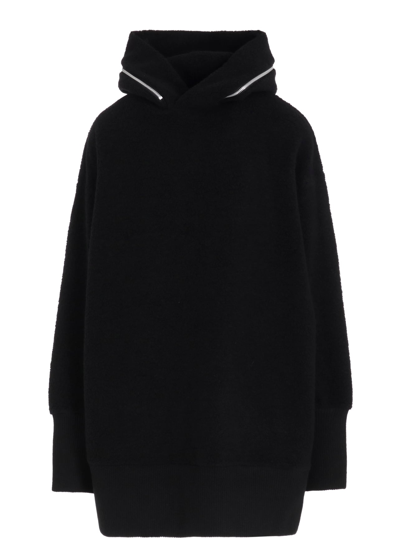 SHEEP PILE ZIP HOOD PO(S Black x White): Yohji Yamamoto｜THE SHOP