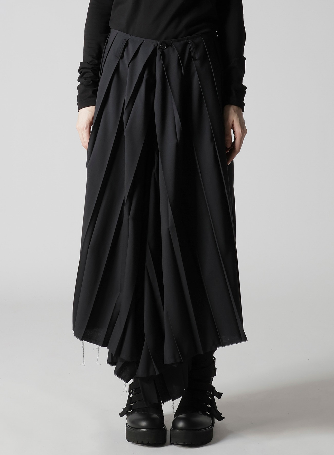 TROPICAL PLEATS WIDE PANTS(S Black): Vintage 1.2｜THE SHOP YOHJI