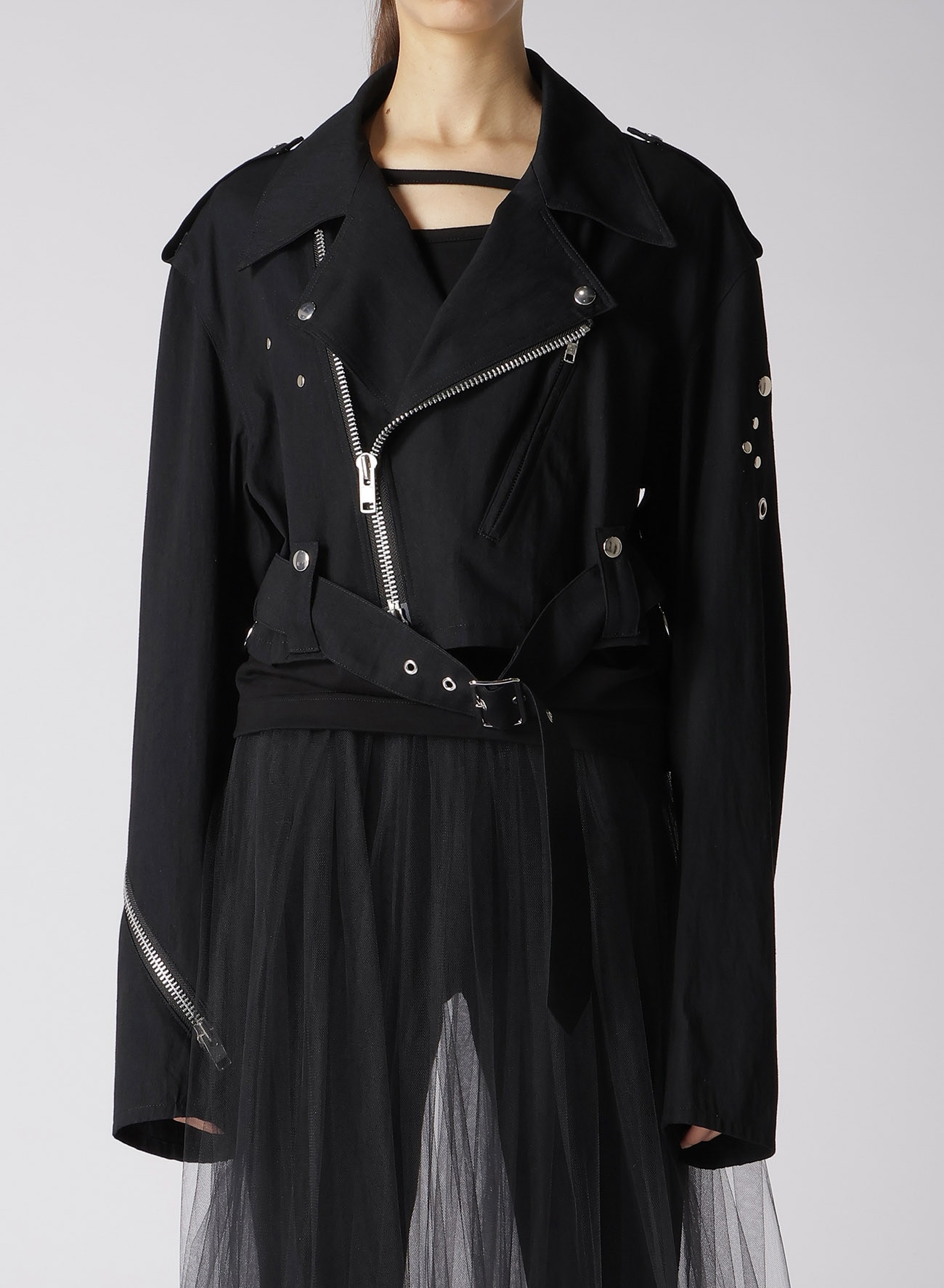 希少❗️EKAM ラムレザージャケット ブラック 羊革 y2k S ニット切替