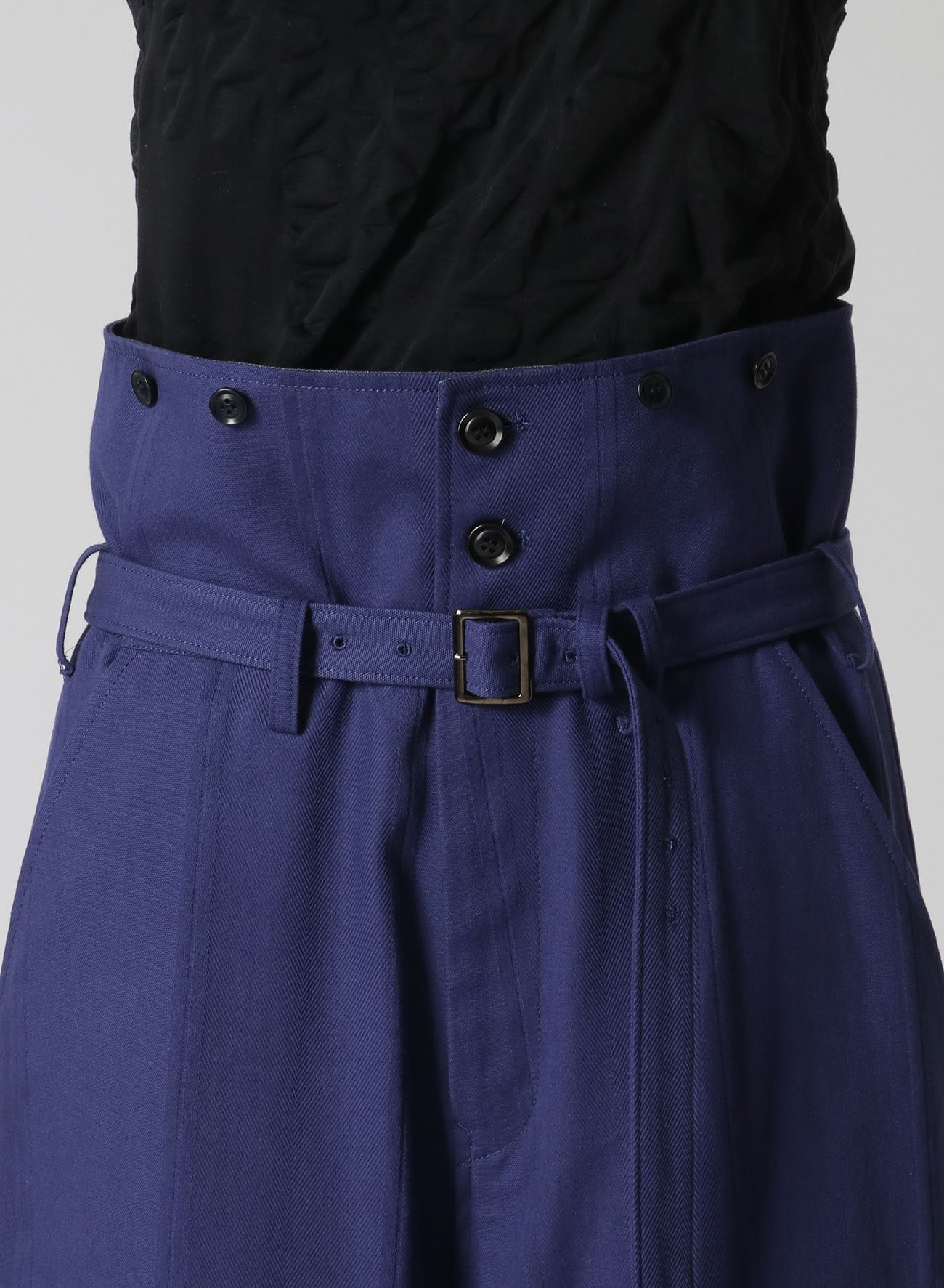 ☆希少 16ss 多素材ストライプネイビーパンツ yohjiyamamoto ☆希少