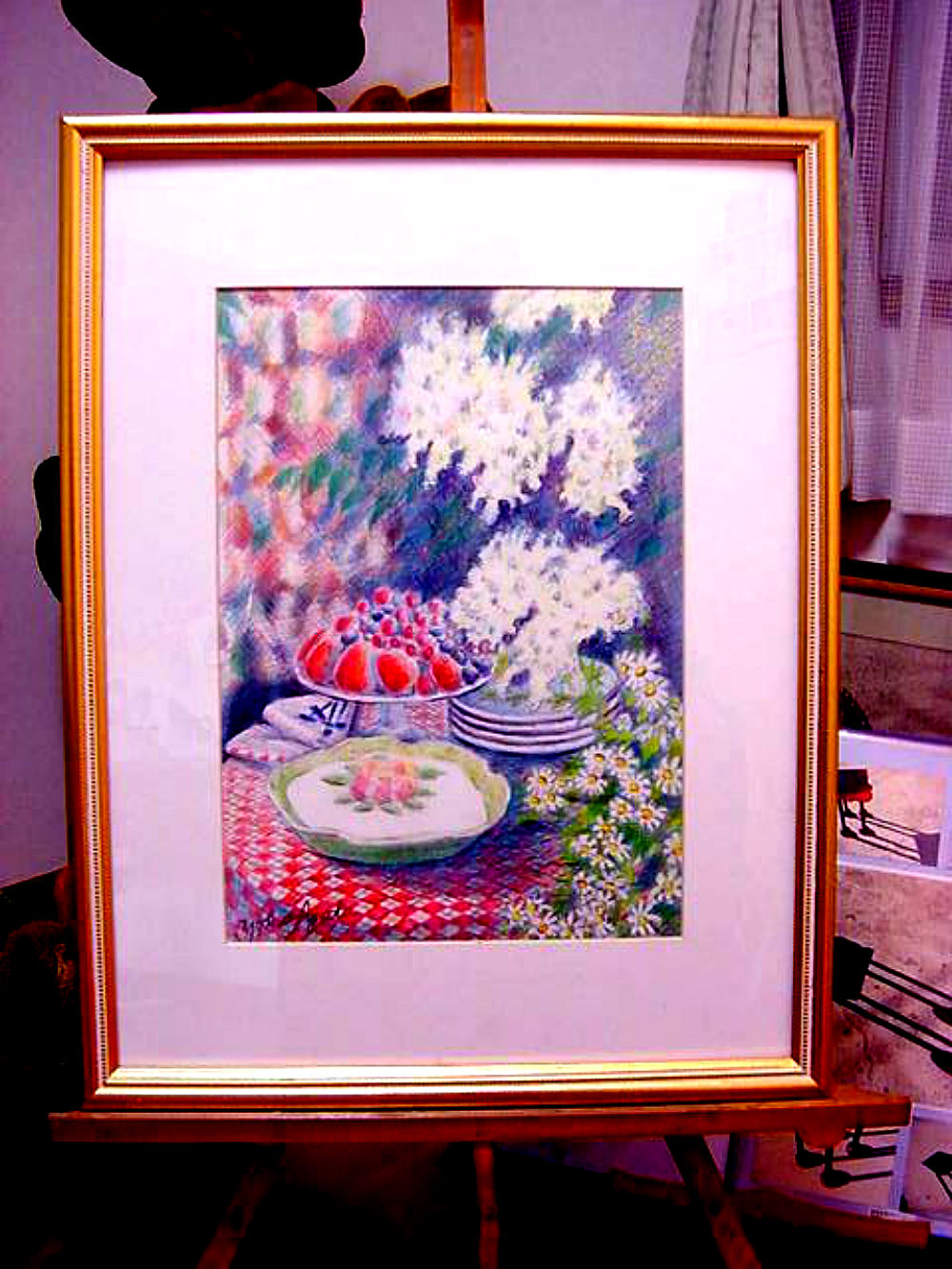 静物画シリーズの色鉛筆画：ガーデンにて | 縣 陽子 ｜インテリア絵画