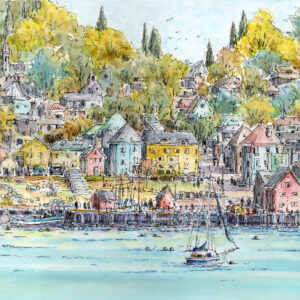 受注制作します 水彩画原画 富士山遠望・日本平 ＃544 | syoumei