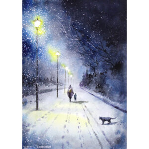 Evening Light Ⅱ 冬の風景 アート 冬の向こうに | Yukari.Tanemura